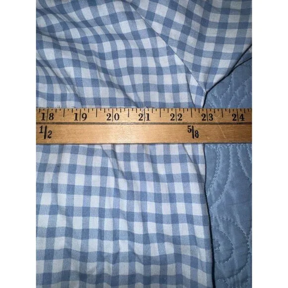 Vintage Kelly Reed Blue Gingham & Polka Dot House Dress With Pockets Size Large - Picture 4 of 8